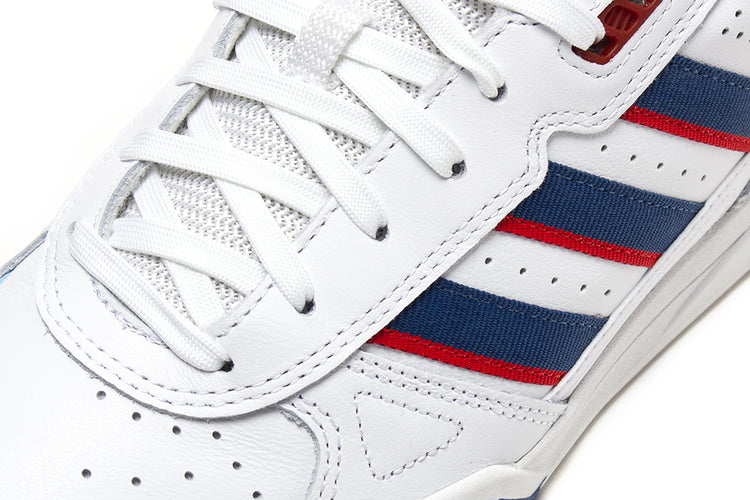 Adidas - Tekkira Cup
Style # HQ4814
Color : Footwear White / Dusky Petrol / Better Scarlet
Materials : Leather Upper - Rubber Outsole
Sizing : US Men's
Cupsole construction