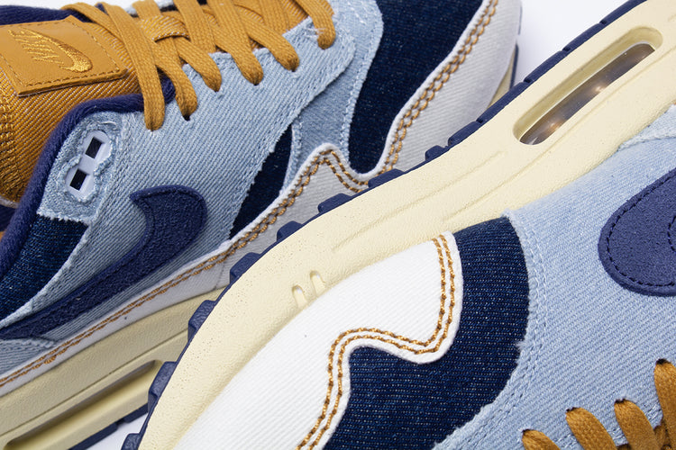 Nike | Women's Air Max 1 '87 Style # FQ8900-440 Color : Aura / Midnight Navy / Pale Ivory