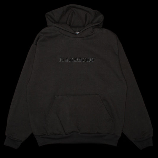 Hardbody - OG Logo Hoodie
Color : Black / Black
Materials : 100% Cotton
Ribbed cuffs and hem
Kangaroo pocket
No drawstring hood
Embroidered logo
Relaxed fit