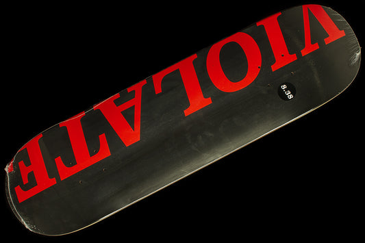 Hardbody - Violate Deck

Color : Black / Red
Width : 8.25" &amp; 8.38"
Wheelbase : 14.00" (8.2) - 14.37" (8.3)
Length : 31.80" (8.2) - 32.12" (8.3")
Manufactured by BBS
Grip Tape not included, search grip to see options

Top ply color may vary