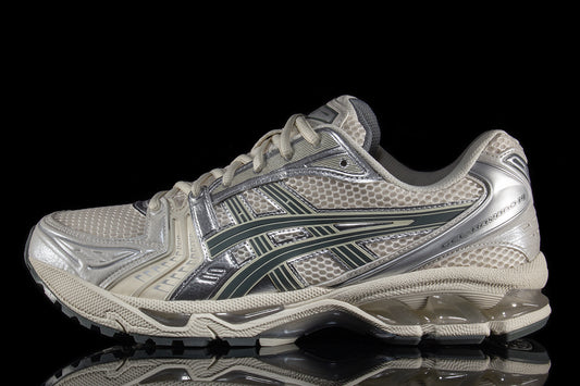 Asics | Gel-Kayano 14
Style # 1201A019.200
Color : Birch / Dark Pewter