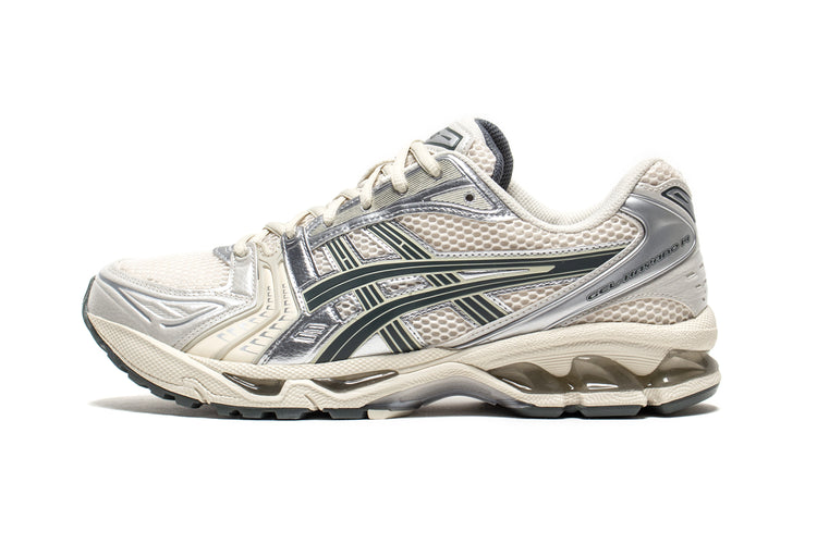 Asics | Gel-Kayano 14
Style # 1201A019.200
Color : Birch / Dark Pewter