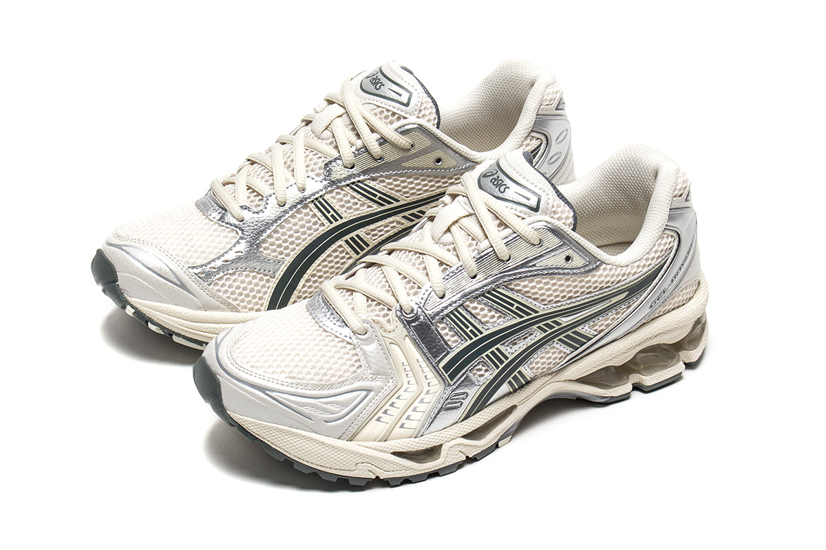 Asics | Gel-Kayano 14
Style # 1201A019.200
Color : Birch / Dark Pewter