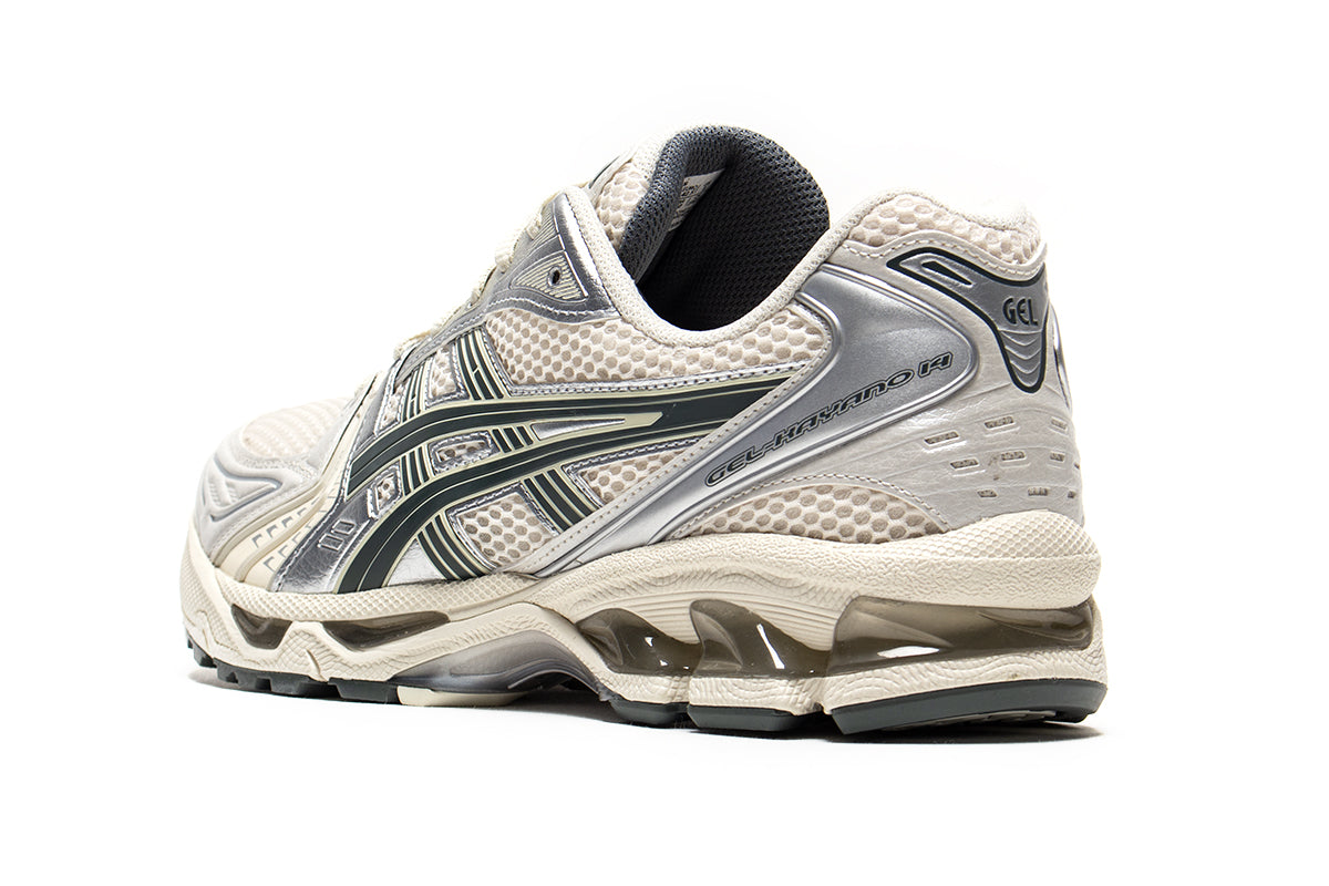 Asics | Gel-Kayano 14
Style # 1201A019.200
Color : Birch / Dark Pewter