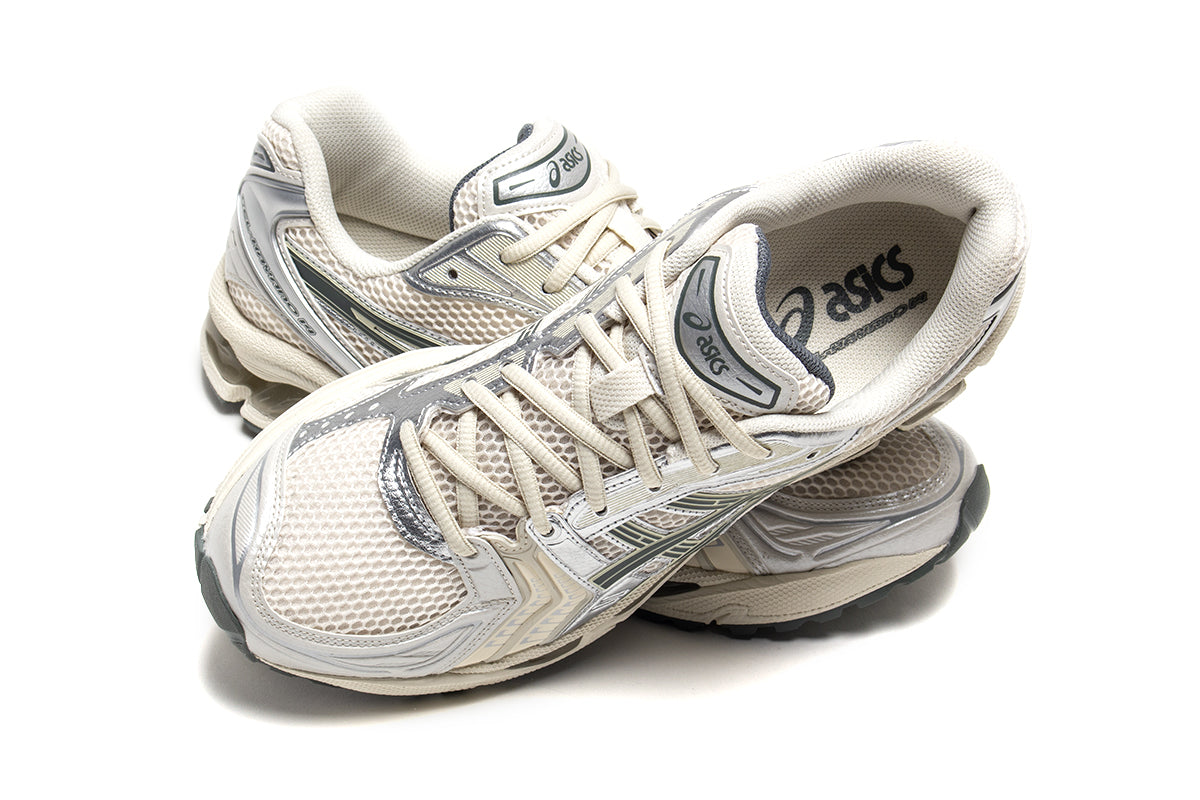 Asics | Gel-Kayano 14
Style # 1201A019.200
Color : Birch / Dark Pewter