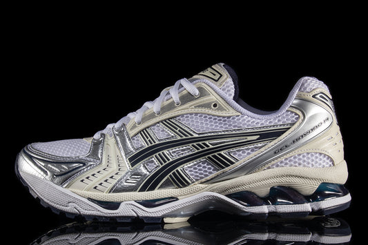 Asics | Women's Gel-Kayano 14
Style # 1202A056.109
Color : White / Midnight