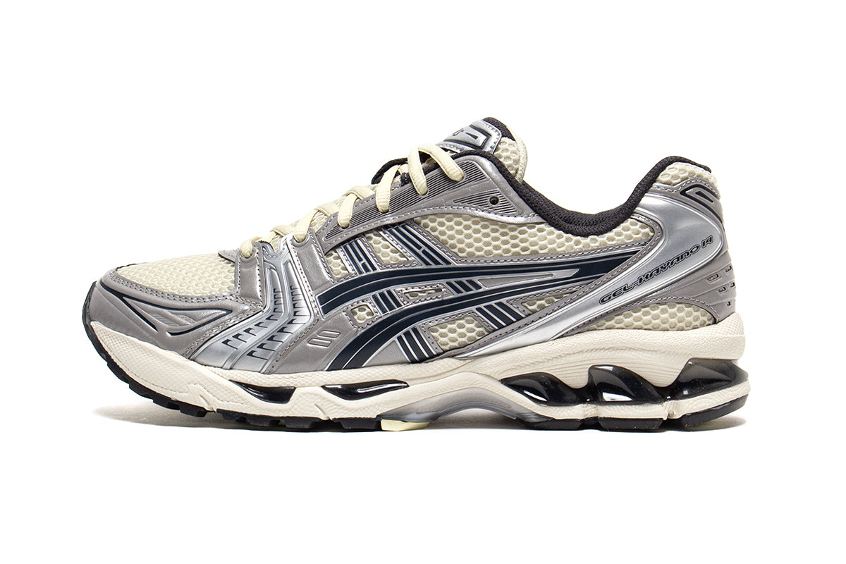 Asics | Gel-Kayano 14
Style # 1203A537.250
Color : Oyster White / Steeple Grey