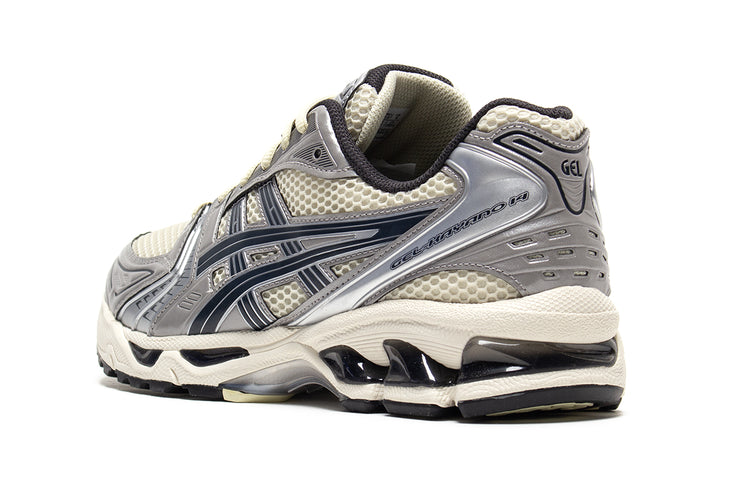 Asics | Gel-Kayano 14
Style # 1203A537.250
Color : Oyster White / Steeple Grey