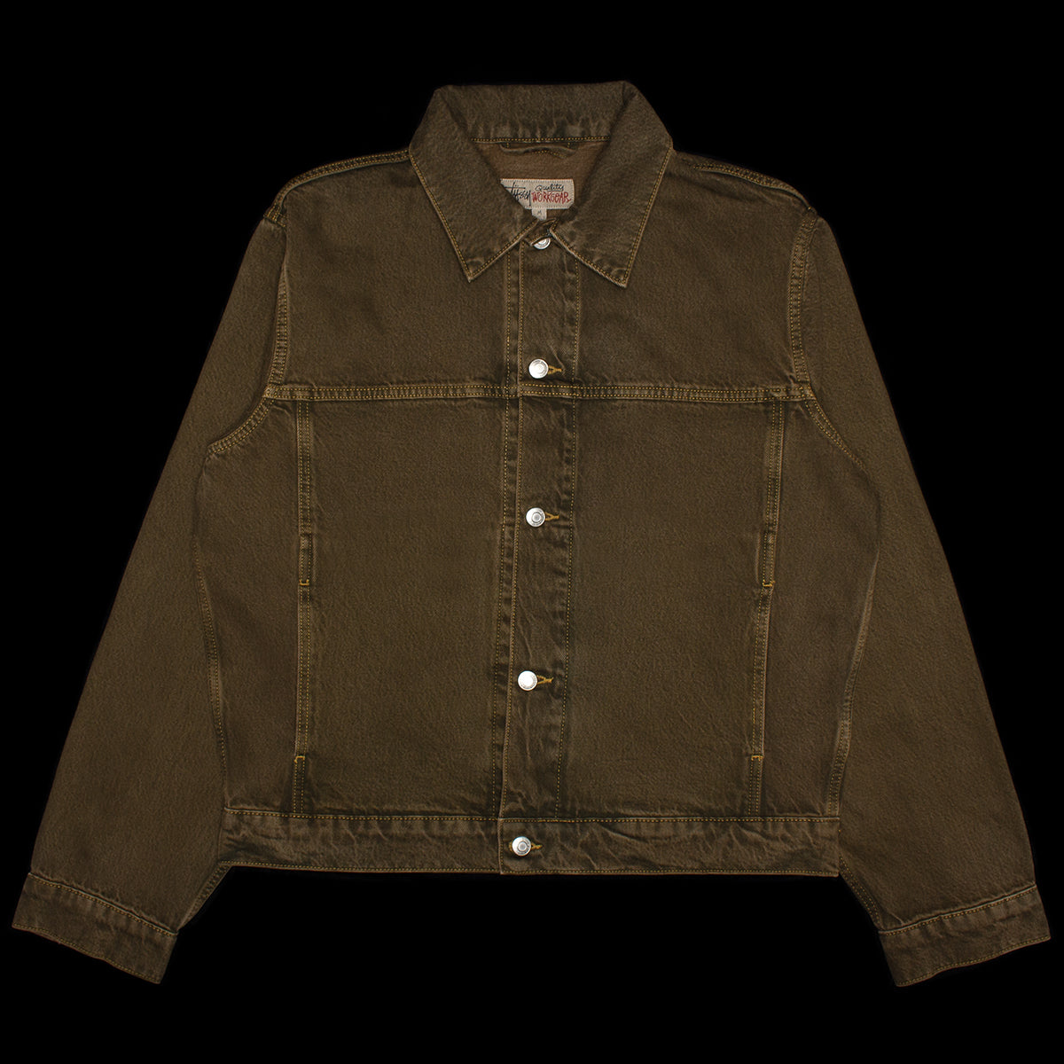 Stussy | Denim Trucker Jacket
Style # 115781
Color : Mushroom