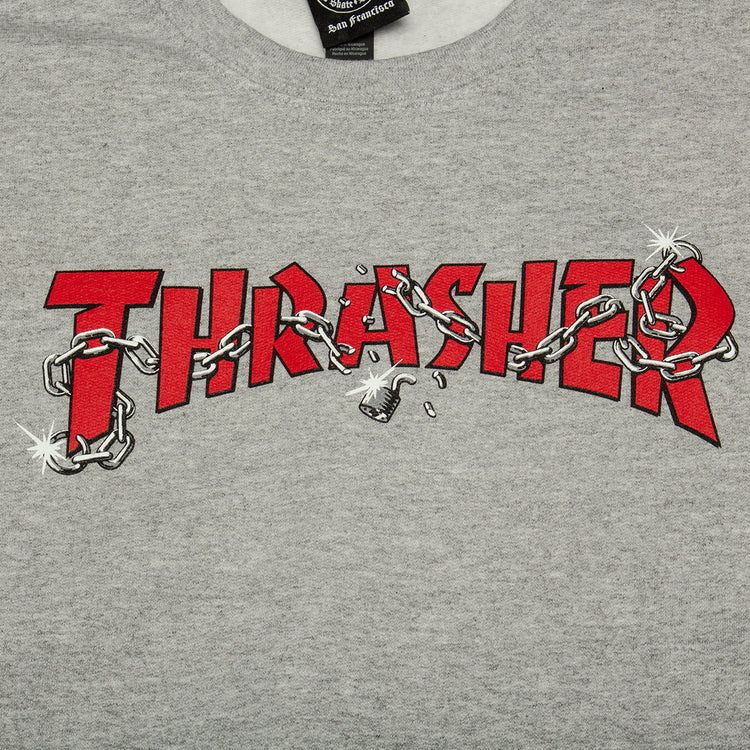 Thrasher | Chains By Daniel Shepard Crewneck
Color : Sport Grey