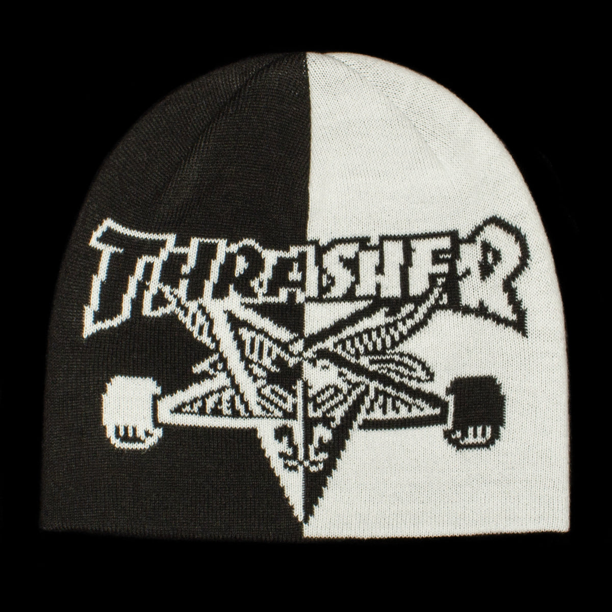 Thrasher | Skategoat Split Skully Beanie
Color : Black / White