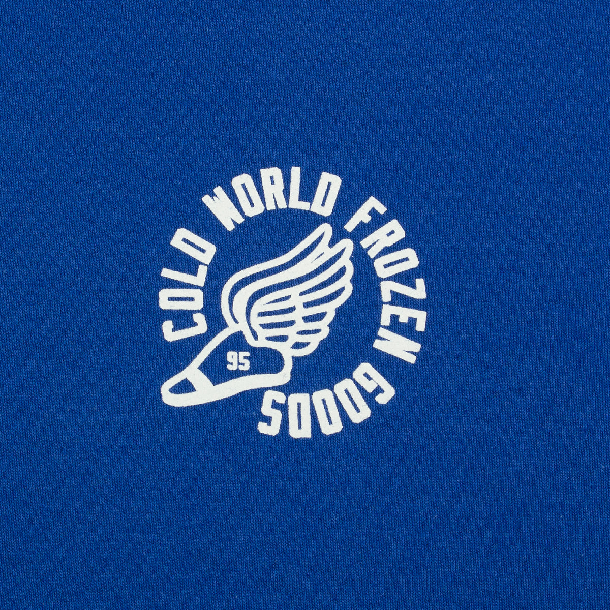 Cold World Frozen Goods | Never Run T-Shirt Color : Royal Blue