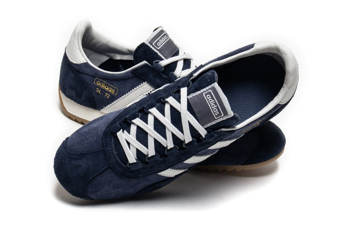 Adidas - SL 72 PT
Style # KJ1064
Color : Shadow Navy / Crystal White
Materials : Suede Upper - Rubber Outsole
Sizing : US Men's