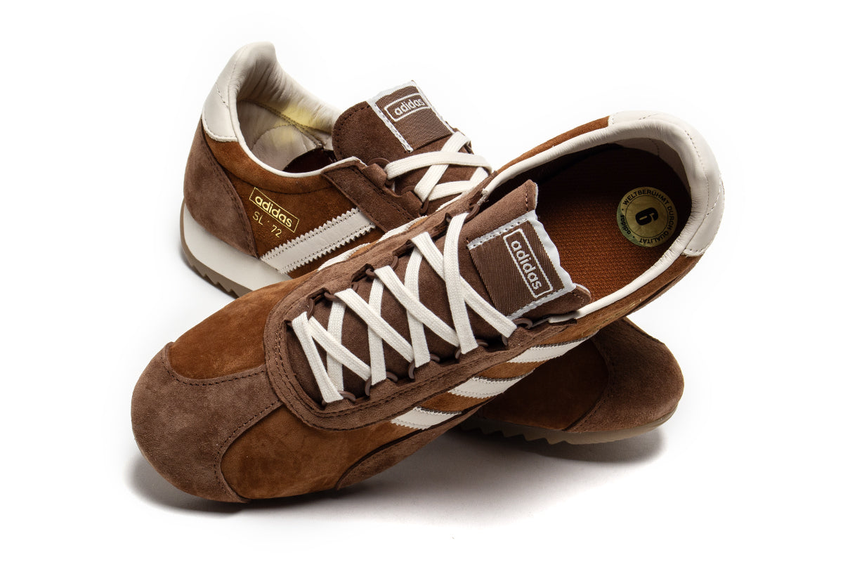 Adidas - SL 72 PT
Style # KJ1063
Color : Dusky Brown / Wonder White
Materials : Suede Upper - Rubber Outsole
Sizing : US Men's