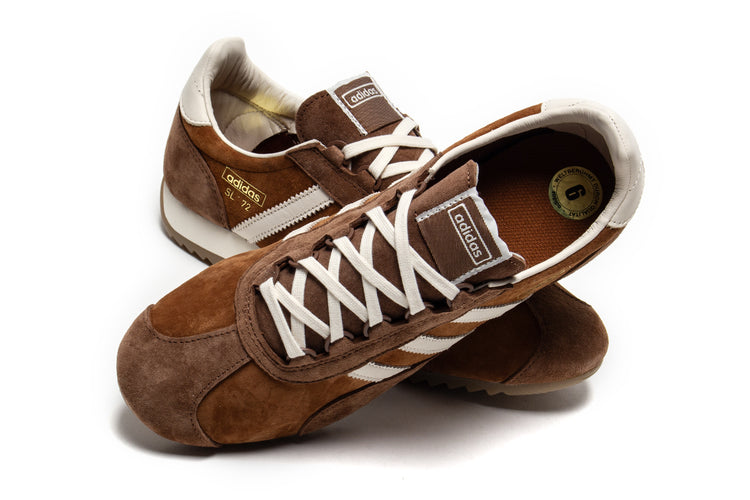 Adidas - SL 72 PT
Style # KJ1063
Color : Dusky Brown / Wonder White
Materials : Suede Upper - Rubber Outsole
Sizing : US Men's