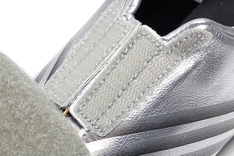 Adidas - Women's Taekwondo F50
Style # IH1873
Color : Silver Metallic / Core Black
Materials : Leather Upper - Rubber Outsole
Sizing : US Women's