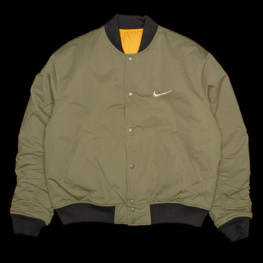 Nike x Stussy | Reversible Jacket Style # FJ9163-222 Color : Medium Olive / Bright Mandarin