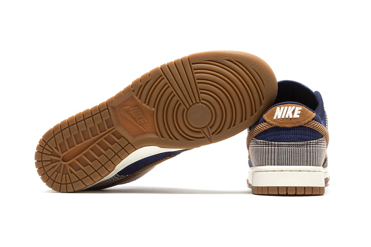 Nike | Dunk Low Premium Tweed Corduroy Style # FQ8746-410 Color : Midnight Navy / Ale Brown