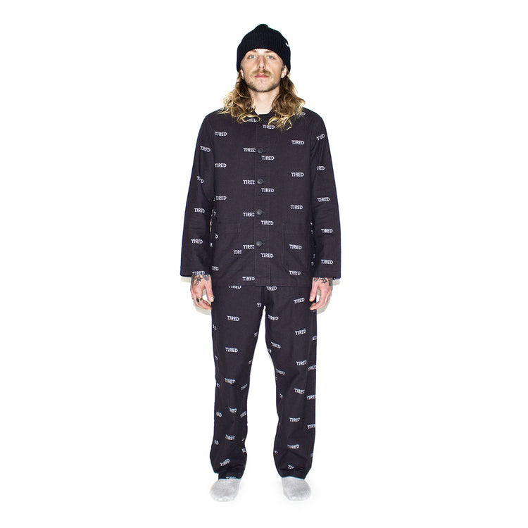 Tired | Bones Pajama Set Color : Black