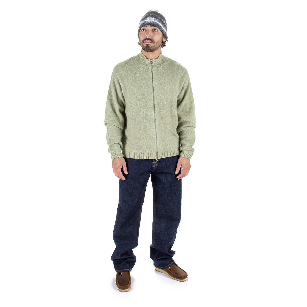 Stussy | Brushed Mock Full Zip Sweater
Style # 117248
Color : Sage