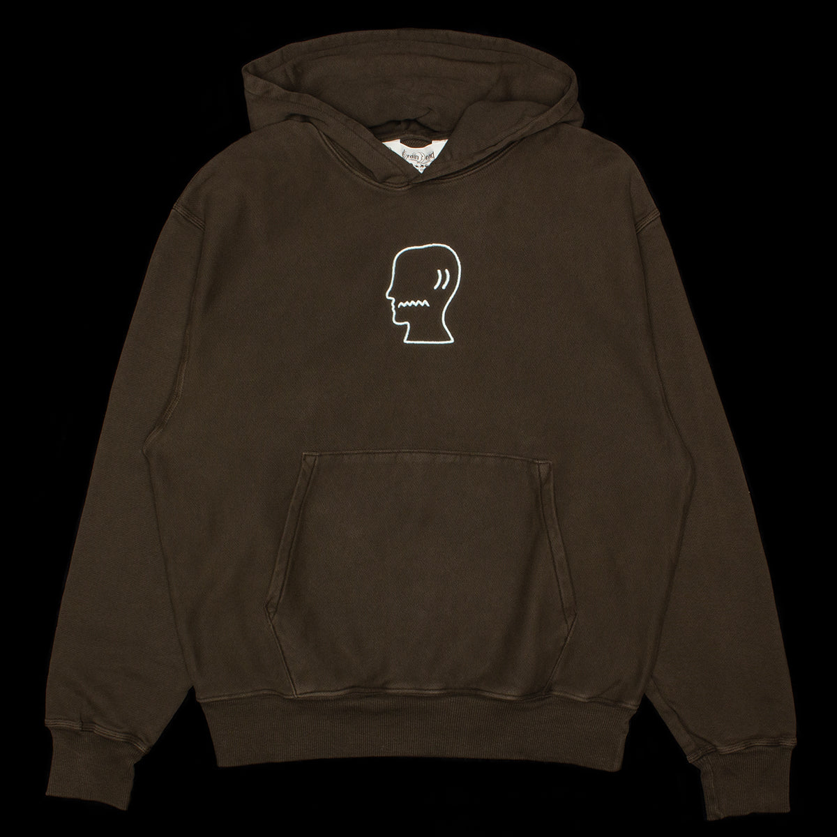 Brain Dead - 3D Embroidered Logohead Garment Dyed Hoodie
Color : Brown