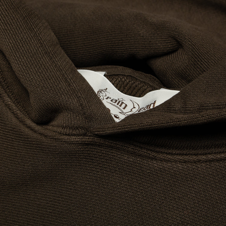 Brain Dead - 3D Embroidered Logohead Garment Dyed Hoodie
Color : Brown