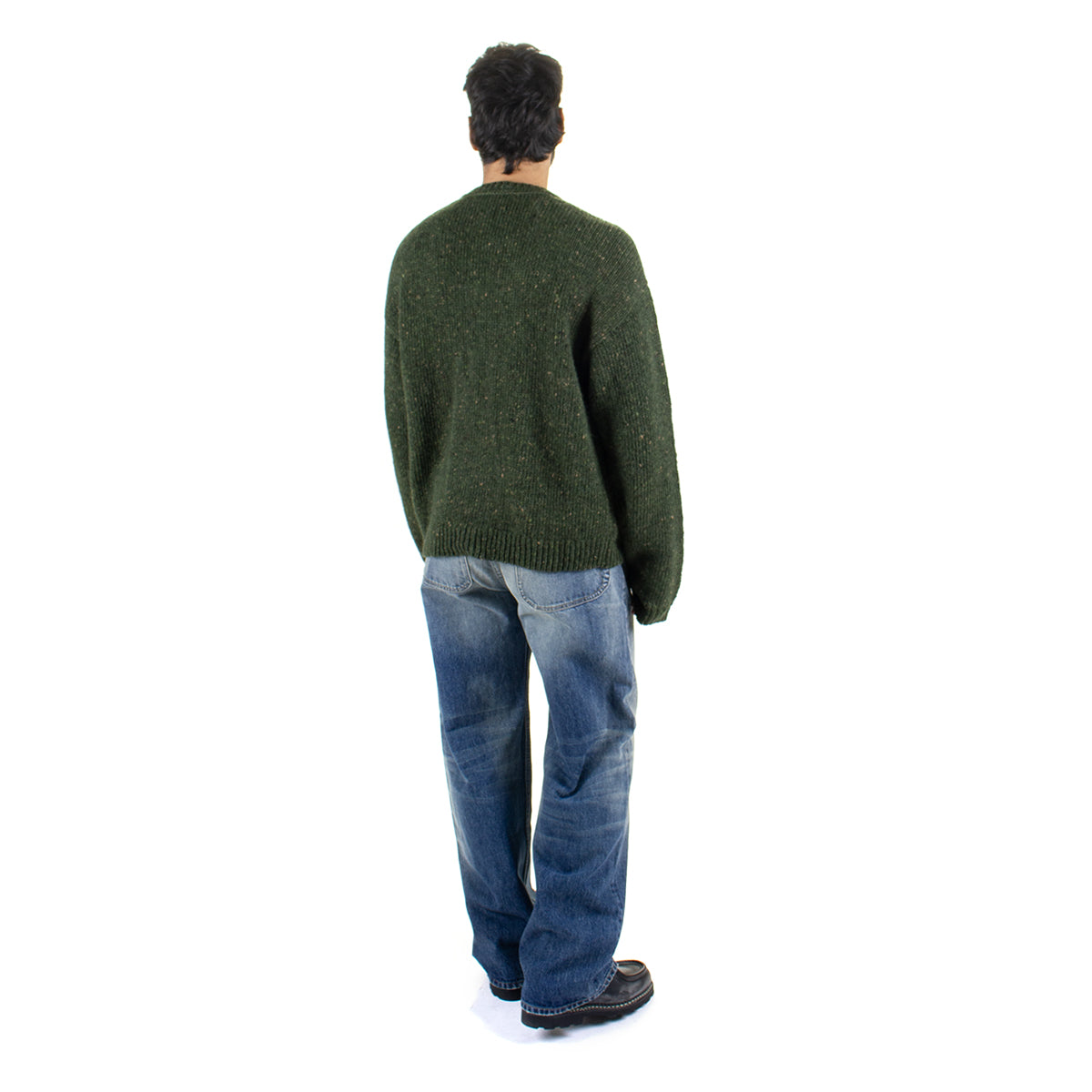 Brain Dead - Logohead Alpaca Crewneck Sweater
Color : Forest Green