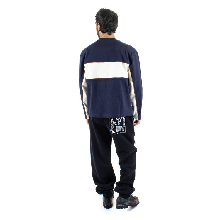 Brain Dead - Heavyweight Paneled L/S Shirt
Color : Navy