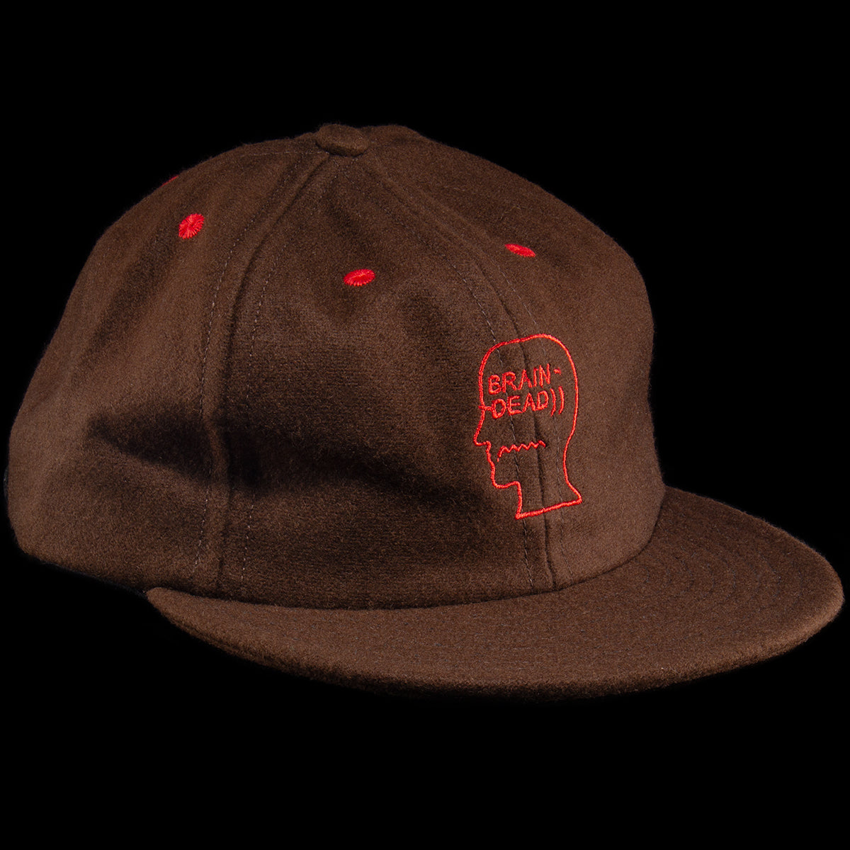 Brain Dead - Flannel Classic Logohead 6 Panel Hat
Color : Brown