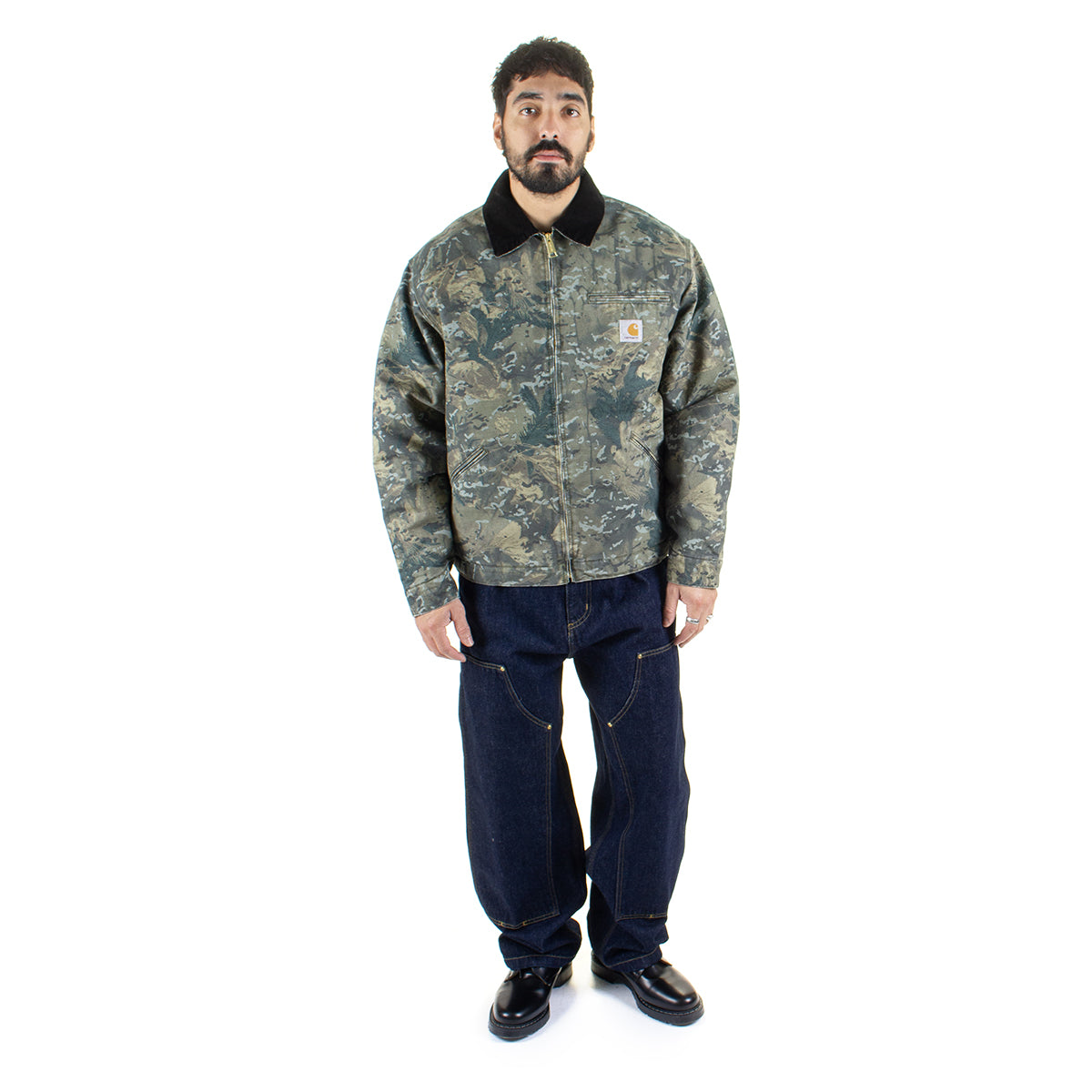 Carhartt WIP - OG Detroit Jacket
Style # I035614-3BL
Color : Green / Black Camo Combi (Stone Washed)