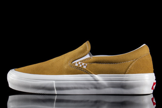 Vans | Skate Slip-On Style # VN0A5FCAGLW1 Color : Wrapped Gold / White