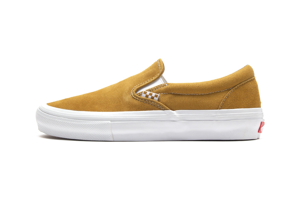 Vans | Skate Slip-On Style # VN0A5FCAGLW1 Color : Wrapped Gold / White