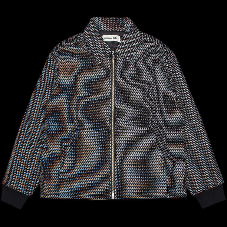 Metalwood - Mechanic Jacket
Color : Black
Materials : 100% Melton Wool - Poly Fiil

2-way front zip closure
Side hand pockets
Metal charm on back neck
Ribbed cuffs