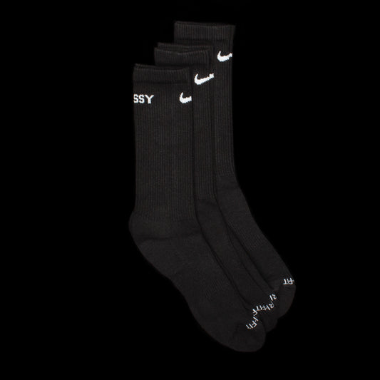 Nike x Stussy | Cushioned Crew Socks (3-Pack) Style # FQ3054-010 Color : Black