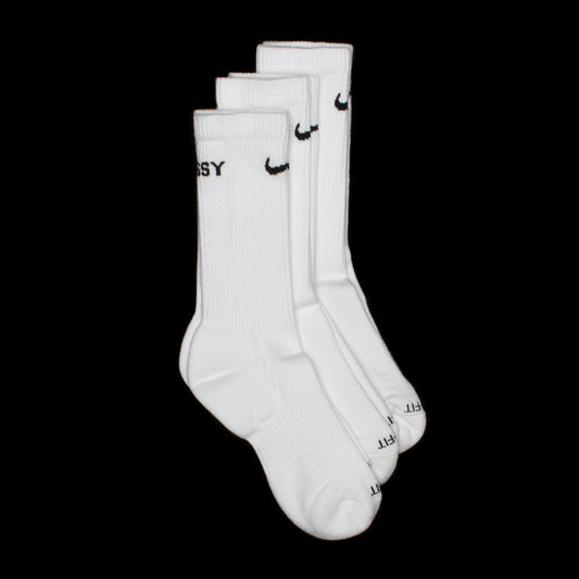 Nike x Stussy | Cushioned Crew Socks (3-Pack) Style # FQ3054-100 Color : White