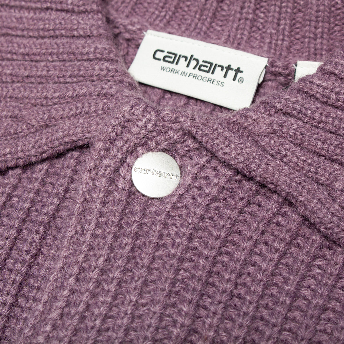 Carhartt WIP - Women's Michigan Sweater
Style # I035379-33I
Color : Phlox
Materials : 75% Acrylic / 15% Wool / 10% Nylon
Front button closure with branded buttons
Four pockets - one with flap and button closure
3 guage