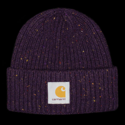 Carhartt WIP - Anglistic Beanie
Style # I013193-3AS
Color : Speckled Lokers
Materials : 78% Lambswool / 19% Cotton / 3% Acrylic&nbsp;
Height : 7.9"
Faux-horn button
3 gauge
