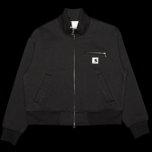 Carhartt WIP - Women's Detroit Sweat Jacket
Style # I035703-8906
Color : Black (Stone Washed)
Materials : 80% Cotton / 20% Polyester Sweat - Heavyweight
Waffle fabric lined
Two-way front zip closure
Chest pocket with zip
Welt pockets
Embroidered square label
Loose fit