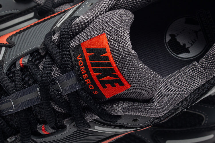 Nike | Zoom Vomero 5 Style # FB9149-001 Color : Black / Picante Red / Iron Grey