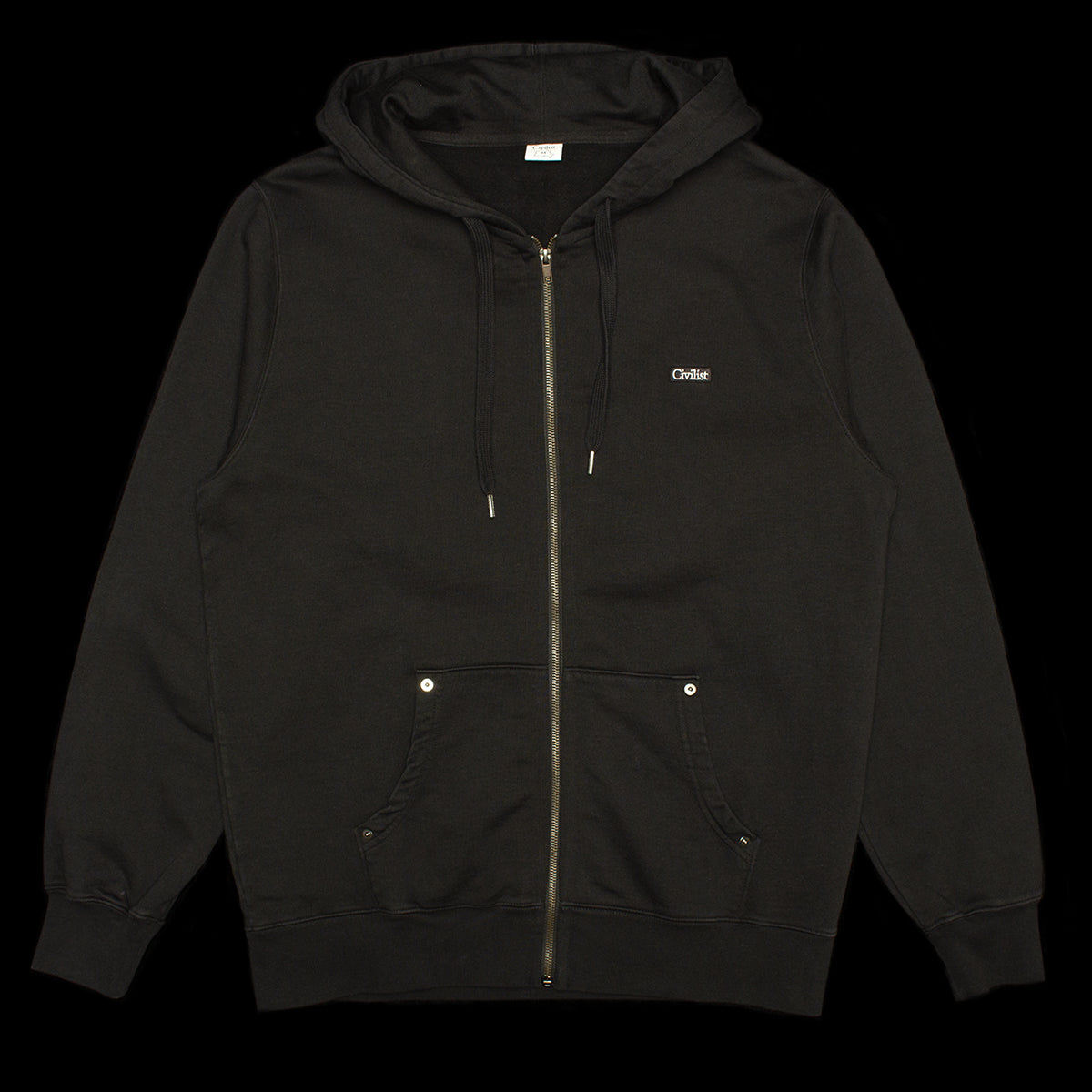 Civilist | Studded Heavy Zip Hood
Color : Black