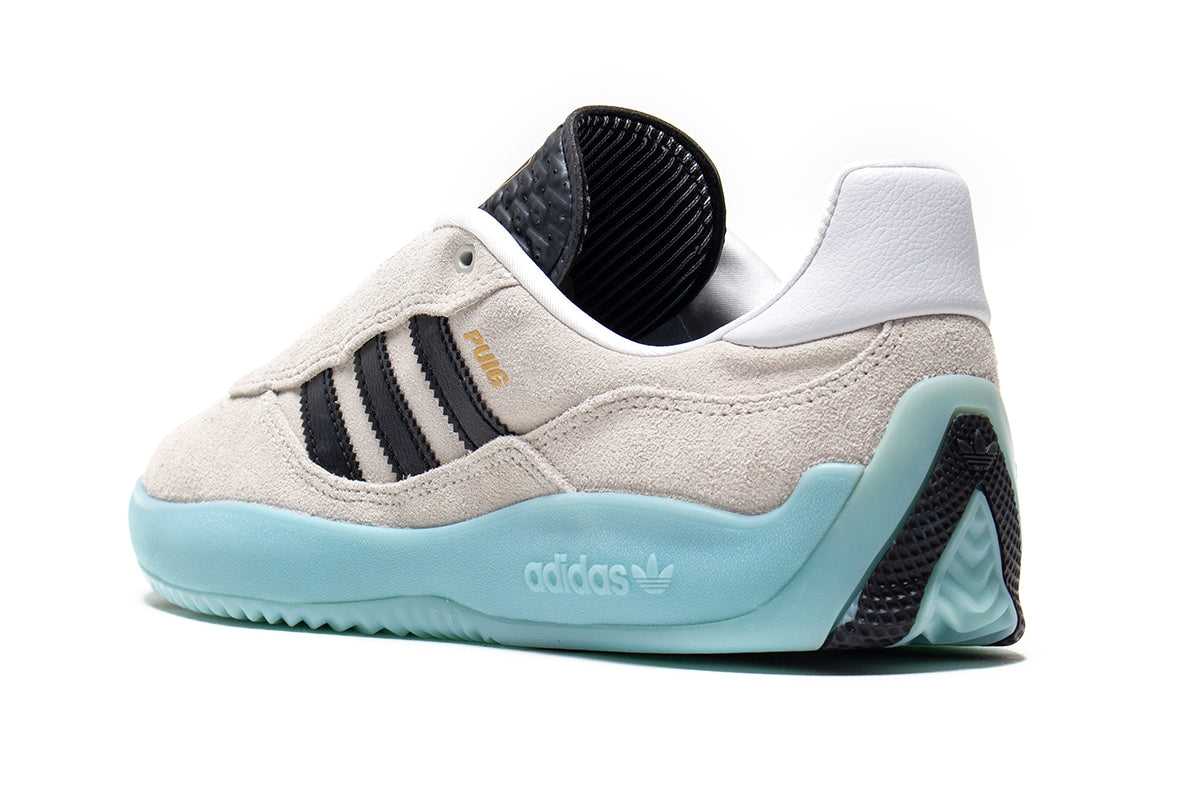 Adidas | Puig
Style # JH8166
Color : Crystal White / Core Black / Light Aqua