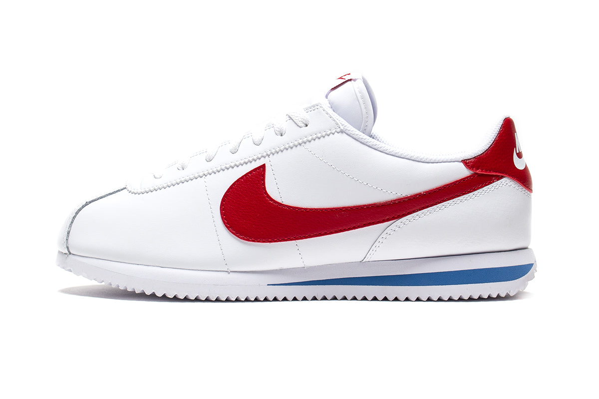 Nike | Cortez
Style # DM4044-108
Color : White / Varsity Red / Varsity Blue