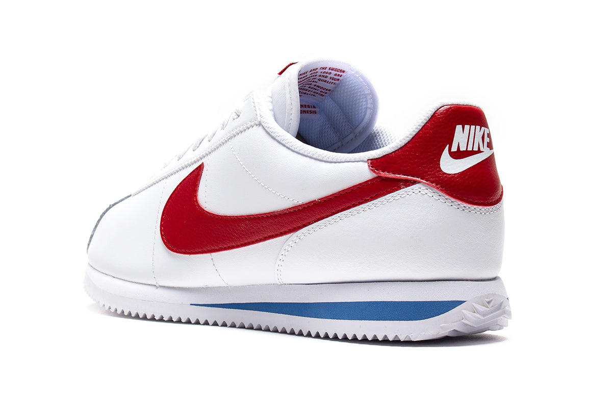 Nike | Cortez
Style # DM4044-108
Color : White / Varsity Red / Varsity Blue