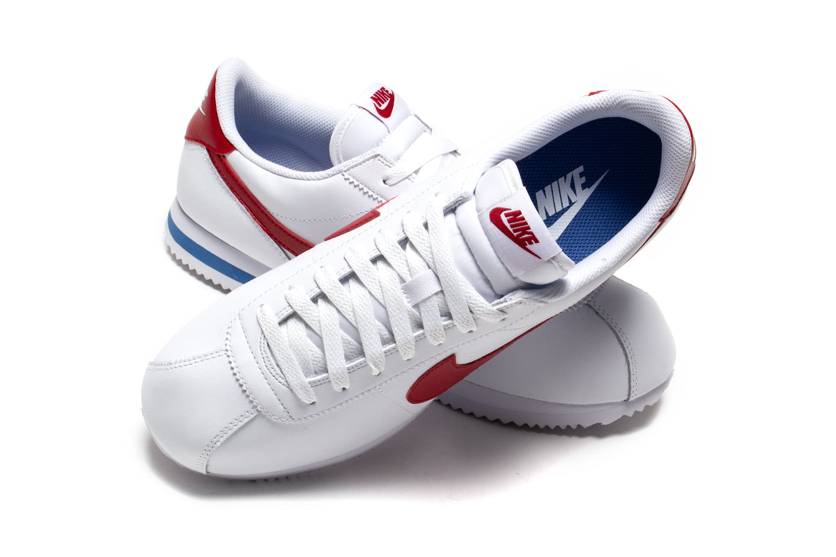 Nike | Cortez
Style # DM4044-108
Color : White / Varsity Red / Varsity Blue