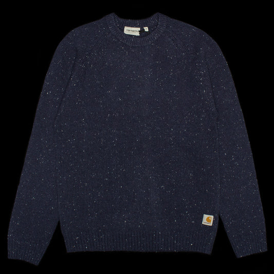 Carhartt WIP | Anglistic Sweater
Style # I010977-2J0
Color : Speckled Air Force Blue