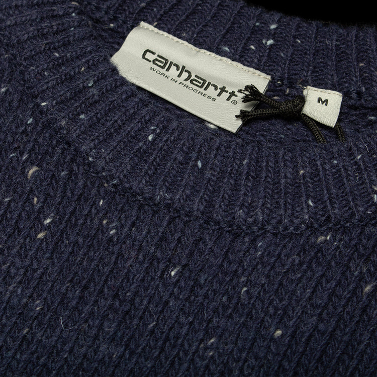 Carhartt WIP | Anglistic Sweater
Style # I010977-2J0
Color : Speckled Air Force Blue