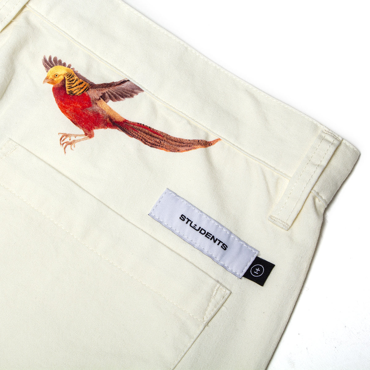 Students - Daybreak Pants
Color : Nude
Materials : 100% Cotton Twill
Water-based screen printed graphics
Two front slant pockets
Two back patch pockets
Baggy fit
Woven label