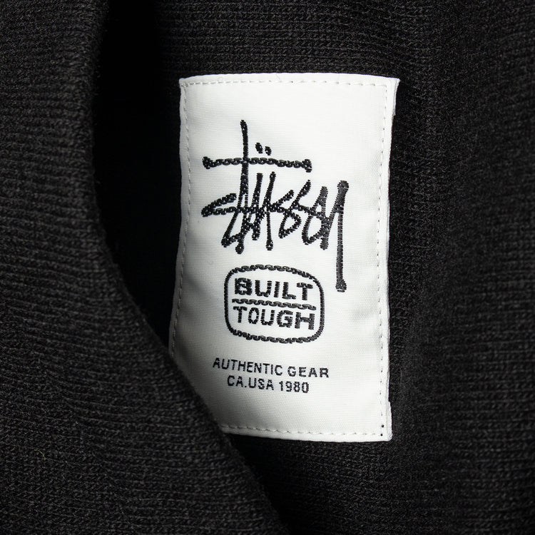 Stussy - Brass Zip Knit Hood
Style # 118593
Color : Black
Materials : 100% Cotton
Ribbed cuffs and hem
Front zip closure
Kangaroo pocket
Drawstring hood