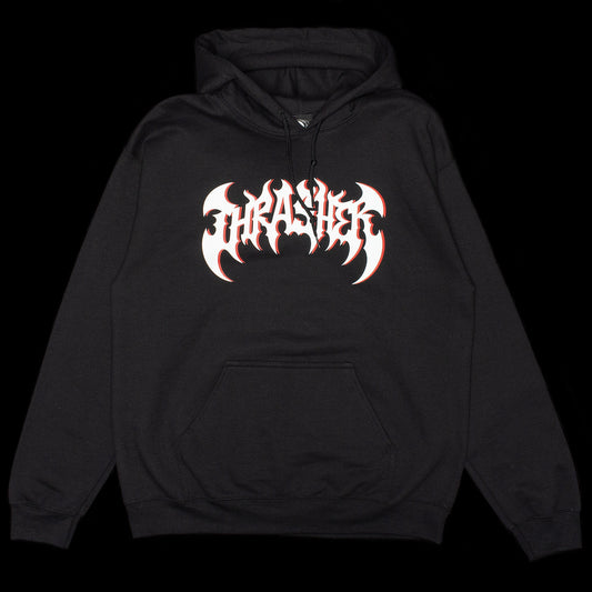 Thrasher - Heavy Metal Hoodie
Color : Black
Materials : 50% Cotton / 50% Polyester
Drawstring hood
Kangaroo pocket
Standard fit