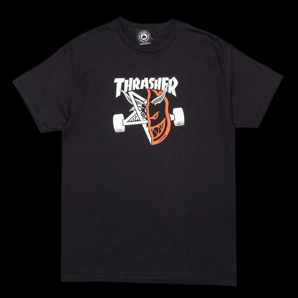 Thrasher - Thrash &amp; Burn x Spitfire T-Shirt
Color : Black
Materials : 100% Cotton